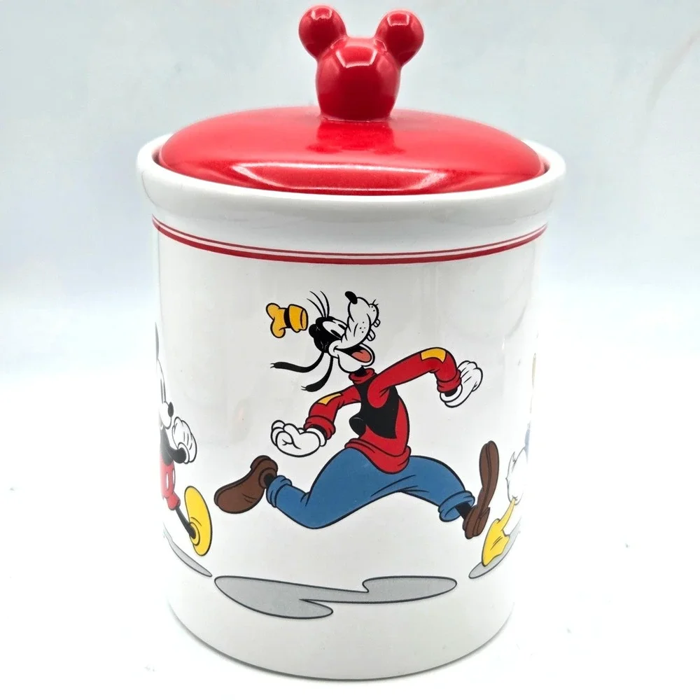 Disney Mickey & Friends‎ Cookie Jar With Red Mickey Ears Lid - Lid Seals